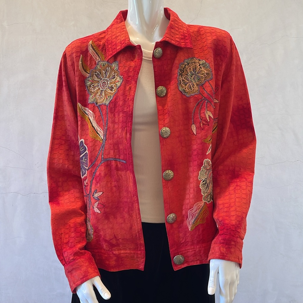 Draper’s & Damon’s Red Velvet Embroidered Jacket